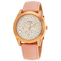  Shop Authentic Guess Wonderlust Beige Dial Pink Leather Strap Watch for Women - W1065L1 - Luxxuri