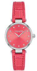 Coach Park Pink Dial Pink Leather Strap Watch for Women - 14503536
