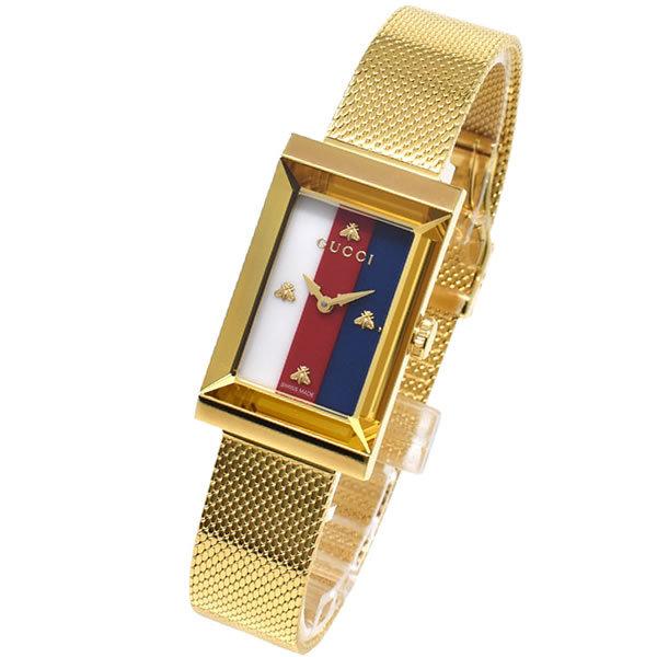  Shop Authentic Gucci G-Frame Mother of Pearl Dial Yellow Gold Mesh Bracelet Watch For Women - YA147410 - Luxxuri