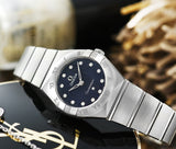  Shop Authentic Omega Constellation Manhattan Quartz Diamonds Blue Dial Silver Steel Strap Watch for Women - 131.10.25.60.53.001 - Luxxuri