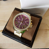  Shop Authentic Michael Kors Wren Purple Dial Gold Steel Strap Watch for Women - MK6290 - Luxxuri