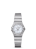 Omega Constellation Quartz Diamonds Silver Dial Silver Steel Strap Watch for Women - 123.15.27.60.55.004