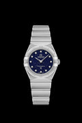 Omega Constellation Manhattan Quartz Diamonds Blue Dial Silver Steel Strap Watch for Women - 131.10.25.60.53.001