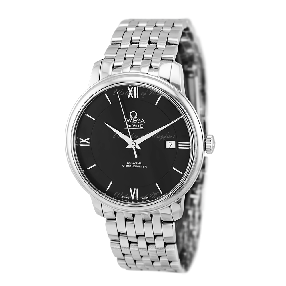  Shop Authentic Omega De Ville Prestige Co-Axial Black Dial Silver Steel Strap Watch for Men - 424.10.40.20.01.001 - Luxxuri