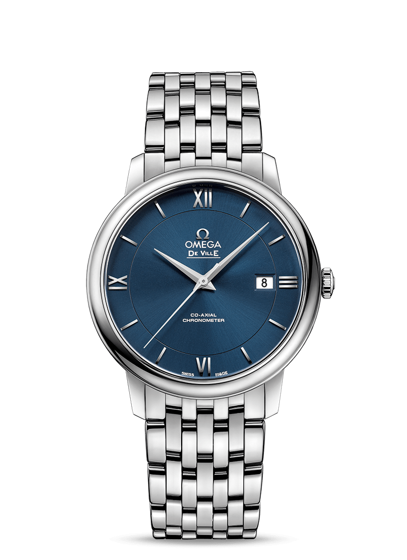  Shop Authentic Omega De Ville Prestige Co-Axial Orbis Blue Dial Silver Steel Strap Watch for Men - 424.10.40.20.03.001 - Luxxuri