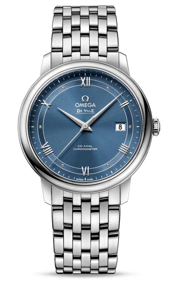  Shop Authentic Omega De Ville Prestige Co-Axial Blue Dial Silver Steel Strap Watch for Men - 424.10.40.20.03.002 - Luxxuri