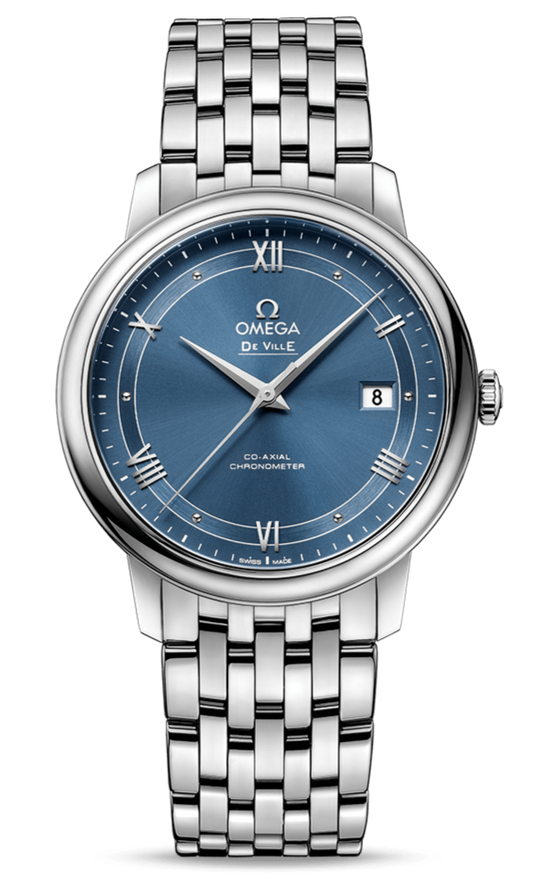  Shop Authentic Omega De Ville Prestige Co-Axial Blue Dial Silver Steel Strap Watch for Men - 424.10.40.20.03.002 - Luxxuri
