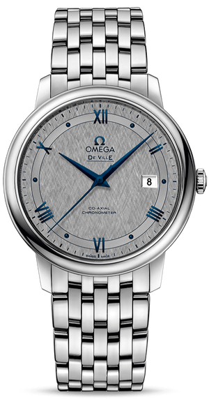  Shop Authentic Omega De Ville Prestige Co-Axial Grey Dial Silver Steel Strap Watch for Men - 424.10.40.20.06.002 - Luxxuri