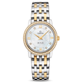 Omega De Ville Prestige Quartz Diamonds Mother of Pearl Dial Two Tone Steel Strap Watch for Women - 424.25.27.60.55.001