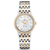  Shop Authentic Omega De Ville Prestige Quartz Diamonds Mother of Pearl Dial Two Tone Steel Strap Watch for Women - 424.25.27.60.55.001 - Luxxuri