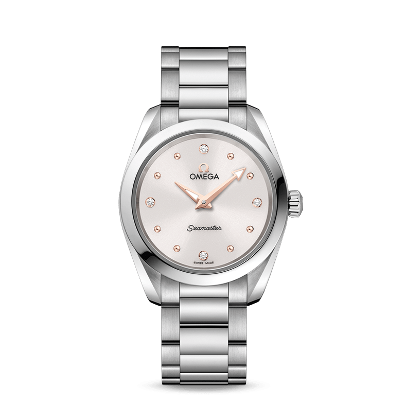  Shop Authentic Omega Seamaster Aqua Terra Quartz Diamond Silver Dial Silver Steel Strap Watch for Women - 220.10.28.60.54.001 - Luxxuri