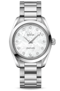  Shop Authentic Omega Seamaster Aqua Terra Quartz Diamonds Mother of Pearl Dial Silver Steel Strap Watch for Women - 220.10.28.60.55.001 - Luxxuri
