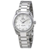  Shop Authentic Omega Seamaster Aqua Terra Quartz Diamonds Mother of Pearl Dial Silver Steel Strap Watch for Women - 220.10.28.60.55.001 - Luxxuri