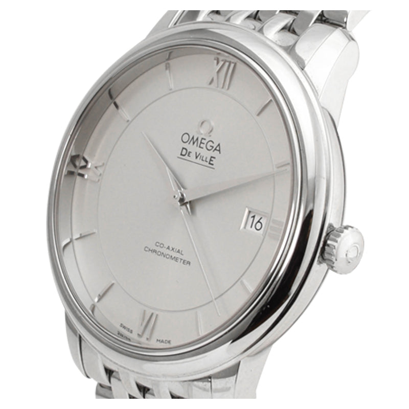 Omega De Ville Prestige Co-Axial Silver Dial Silver Steel Strap Watch for Men - 424.10.40.20.02.003