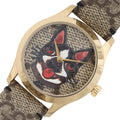  Shop Authentic Gucci G-Timeless Brown Dial Brown Leather Strap Unisex Watch - YA1264057 - Luxxuri