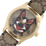  Shop Authentic Gucci G-Timeless Brown Dial Brown Leather Strap Unisex Watch - YA1264057 - Luxxuri