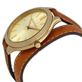  Shop Authentic Michael Kors Runway Gold Dial Brown Leather Strap Watch For Women - MK2256 - Luxxuri