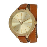  Shop Authentic Michael Kors Runway Gold Dial Brown Leather Strap Watch For Women - MK2256 - Luxxuri