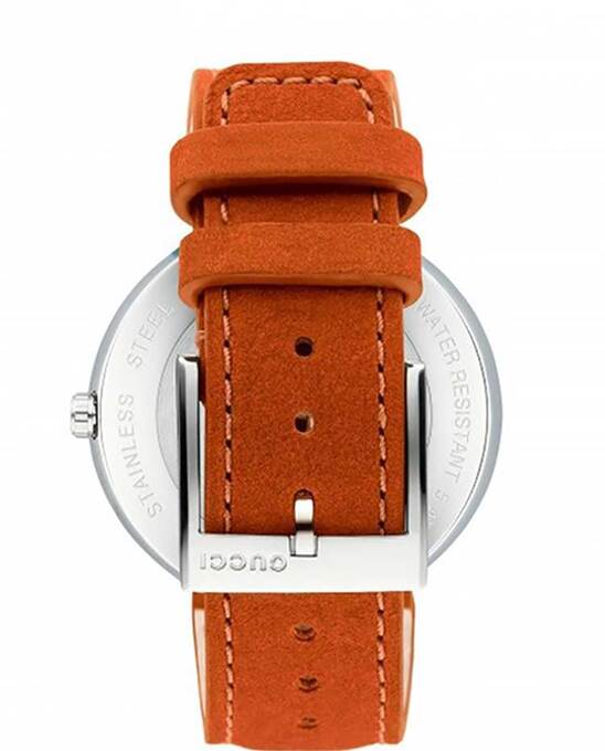  Shop Authentic Gucci Interlocking G Quartz Orange Dial Orange Leather Strap Watch For Women - YA133316 - Luxxuri