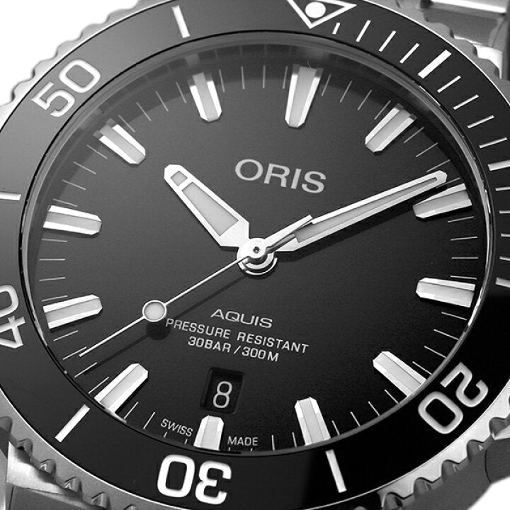  Shop Authentic Oris Aquis Date Black Dial Silver Steel Strap Watch for Men - 0173377304134-0782405PEB - Luxxuri