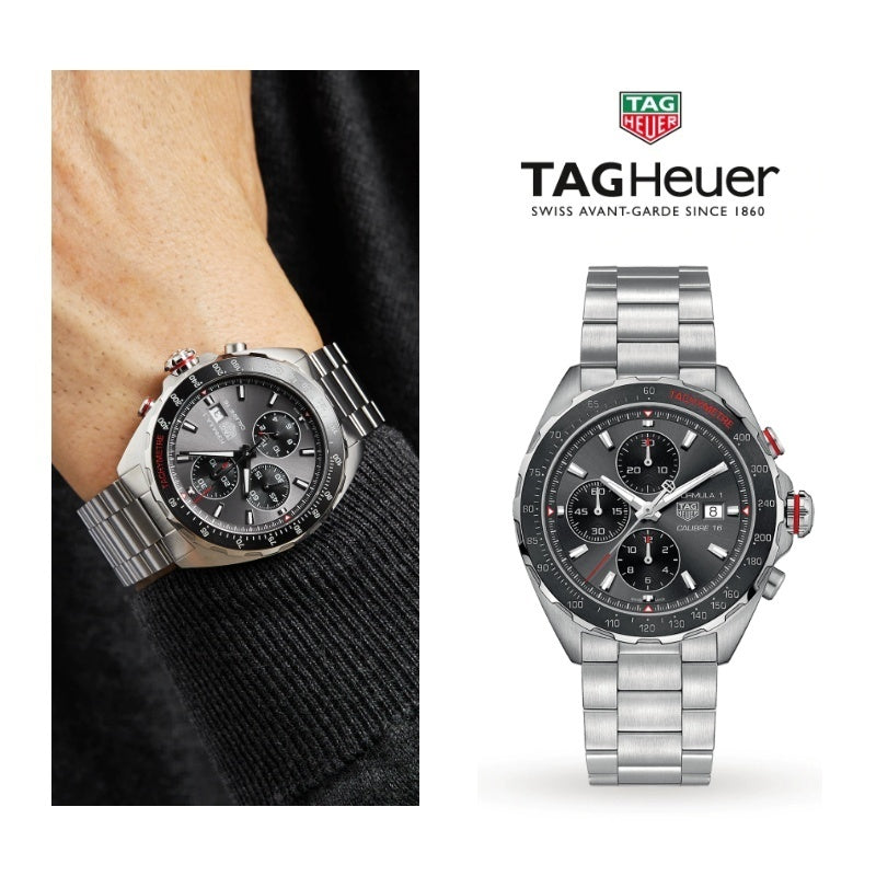  Shop Authentic Tag Heuer Formula 1 Automatic Chronograph Grey Dial Silver Strap Watch for Men - CAZ2012.BA0876 - Luxxuri