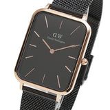  Shop Authentic Daniel Wellington Quadro Pressed Ashfield Black Dial Black Mesh Strap Watch for Women - DW00100467 - Luxxuri