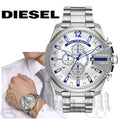  Shop Authentic Diesel Mega Chief Chronograph Silver Dial Silver Steel Strap Watch For Men - DZ4477 - Luxxuri