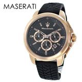  Shop Authentic Maserati Successo 44mm Black Rose Gold Dial Black Rubber Strap Watch For Men - R8871621012 - Luxxuri