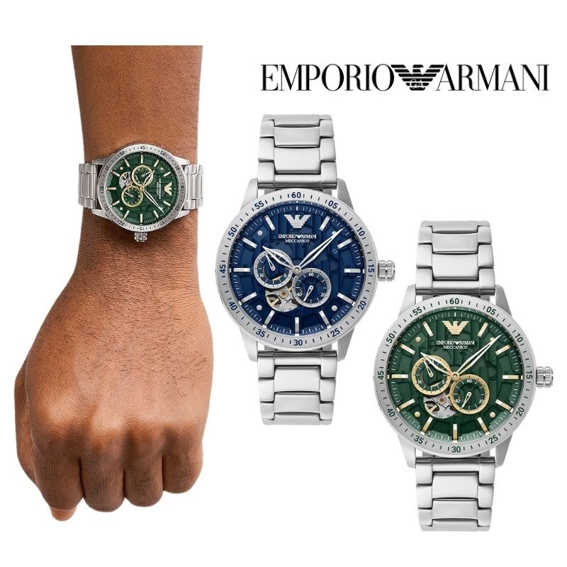  Shop Authentic Emporio Armani Mario Chronograph Automatic Blue Dial Silver Steel Strap Watch For Men - AR60052 - Luxxuri