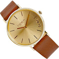 Coach Perry Analog Gold Dial Brown Leather Strap Watch for Women - 14503331-C