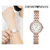  Shop Authentic Emporio Armani Rosa Quartz Mother of Pearl White Dial Rose Gold Steel Strap Watch For Women - AR11355 - Luxxuri