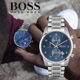  Shop Authentic Hugo Boss Skymaster Blue Dial Silver Steel Strap Watch for Men - 1513784 - Luxxuri