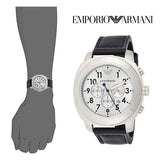 Shop Authentic Emporio Armani Sportivo Chronograph Silver Dial Black Leather Strap Watch For Men - AR6054 - Luxxuri