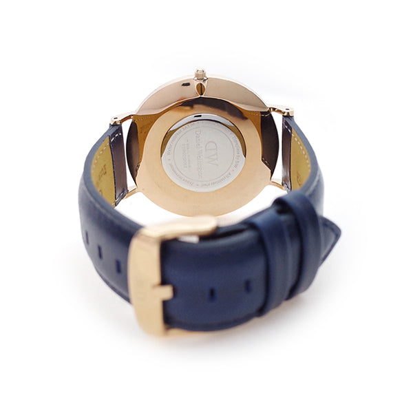  Shop Authentic Daniel Wellington Classic Somerset White Dial Blue Leather Strap Watch For Women - DW00100123 - Luxxuri