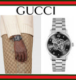  Shop Authentic Gucci G Timeless Diamonds Black Dial Silver Steel Strap Watch For Women - YA1264125 - Luxxuri