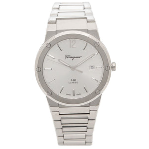  Shop Authentic Salvatore Ferragamo F-80 Classic Silver Dial Silver Steel Strap Watch for Men - SFDT02223 - Luxxuri