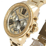  Shop Authentic Michael Kors Wren Chronograph Crystal Pave Gold Dial Gold Steel Strap Watch for Women - MK6095 - Luxxuri