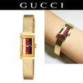  Shop Authentic Gucci G Frame Quartz Diamonds White Red Blue Dial Gold Mesh Bracelet Watch For Women - YA147511 - Luxxuri