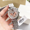  Shop Authentic Michael Kors Lexington Chronograph Silver Dial Silver Steel Strap Watch for Men - MK8515 - Luxxuri