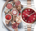  Shop Authentic Michael Kors Channing Quartz Red Dial Two Tone Steel Strap Watch For Women - MK6114 - Luxxuri