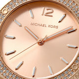  Shop Authentic Michael Kors Lennox Three Hand Rose Gold Dial Rose Gold Mesh Strap Watch For Women - MK7336 - Luxxuri