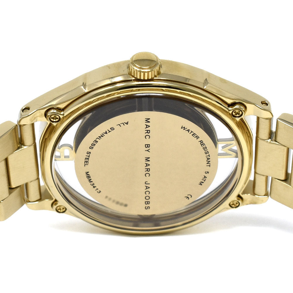  Shop Authentic Marc Jacobs Marc Tether Transparent Gold Dial Gold Steel Strap Watch for Women - MBM3413 - Luxxuri