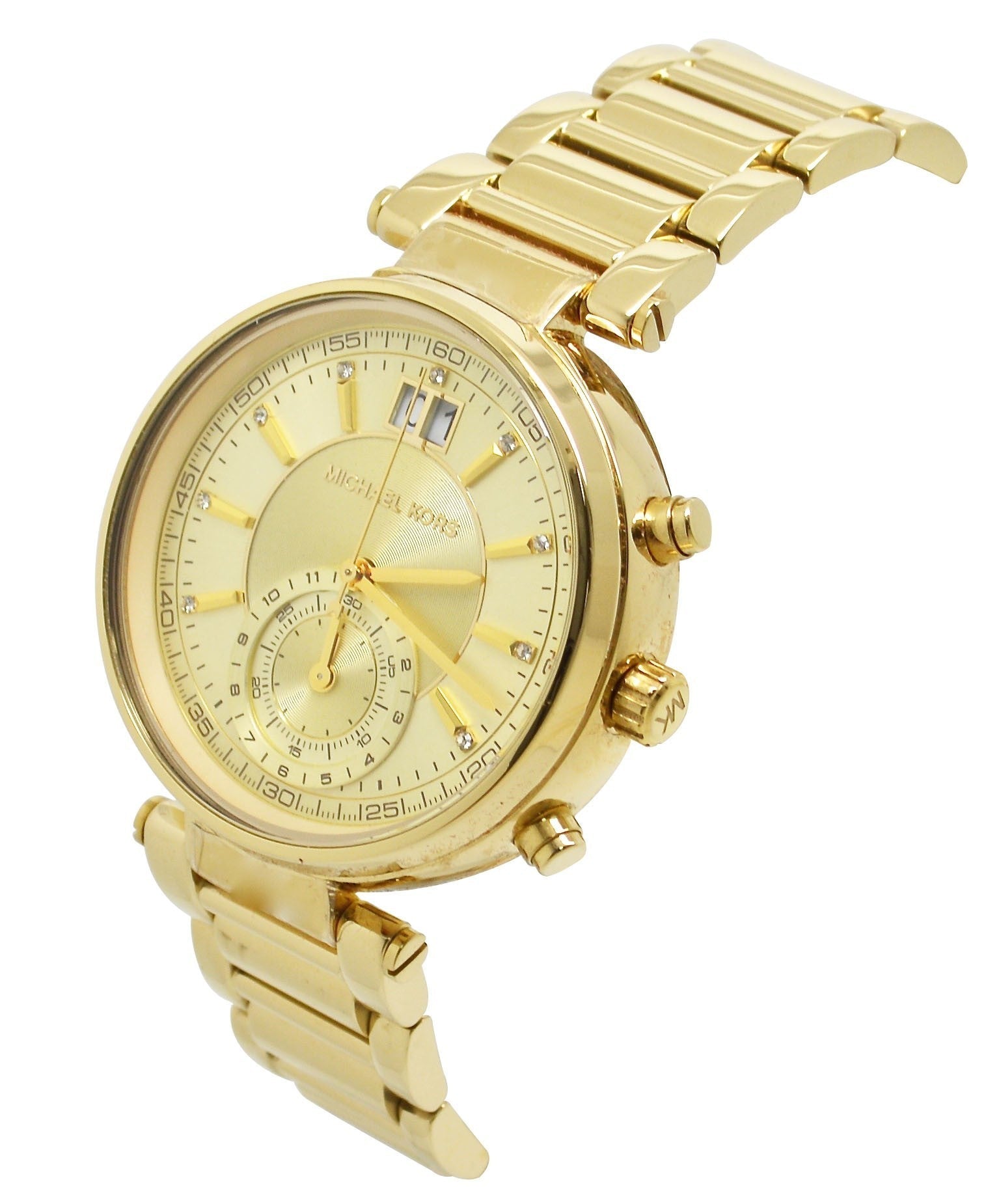  Shop Authentic Michael Kors Sawyer White Dial Gold Steel Strap Watch for Women - MK6362 - Luxxuri