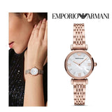  Shop Authentic Emporio Armani Gianni T-Bar Mother of Pearl Dial Rose Gold Steel Strap Watch For Women - AR11316 - Luxxuri