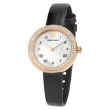  Shop Authentic Emporio Armani Rosa Quartz Mother Of Pearl White Dial Black Leather Strap Watch For Women - AR11356 - Luxxuri