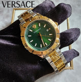  Shop Authentic Versace Hellenyium Quartz Green Dial Two Tone Steel Strap Watch For Men - VE3A00720 - Luxxuri