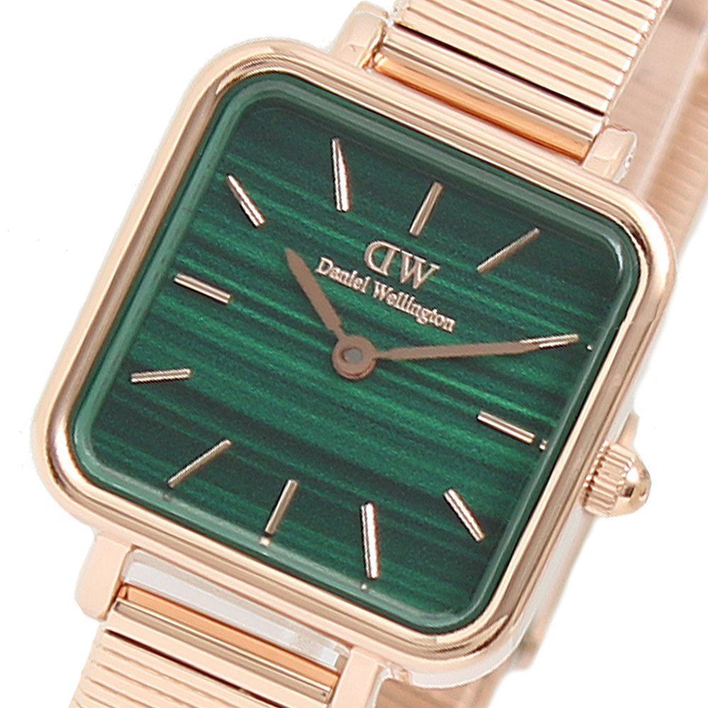  Shop Authentic Daniel Wellington Quadro Studio Green Dial Rose Gold Mesh Strap Watch For Women - DW00100520 - Luxxuri