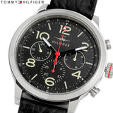  Shop Authentic Tommy Hilfiger Jake Chronograph Black Dial Black Leather Strap Watch for Men - 1791232 - Luxxuri