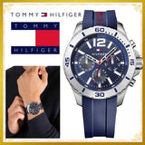  Shop Authentic Tommy Hilfiger Nolan Chronograph Blue Dial Blue Rubber Strap Watch for Men - 1791142 - Luxxuri