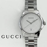  Shop Authentic Gucci G Timeless Quartz Silver Dial Silver Steel Strap Watch For Women - YA126459 - Luxxuri